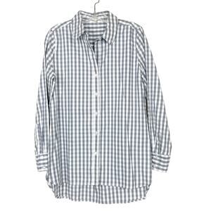 Tyler Boe Gray White Plaid Long Sleeve Button Down Sz S